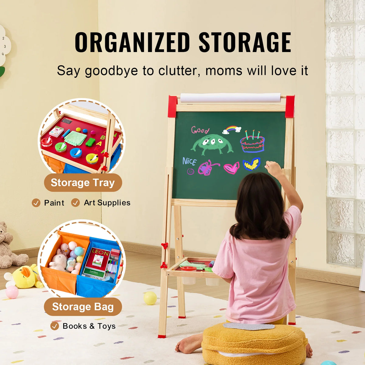 SucceBuy Children Magnetic Drawing Board WordPad Baby Color Graffiti Standing Art Easel Educational Drawing Toys for Kids Girl