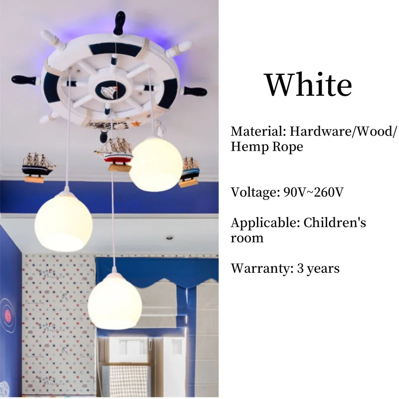 2026 Ceiling Light Lamps Children Room Kids Bedroom Nursery Creative Boat Rudder LED Chandeliers Lights Lighting Home Decoration