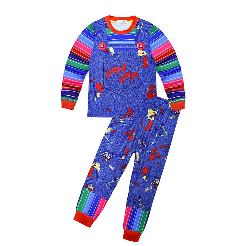 Demon Ghost Doll Children's Clothing Set Halloween Cosplay Chucky Girls Outfits Festival Performance Carnival Party Kids Clothes
