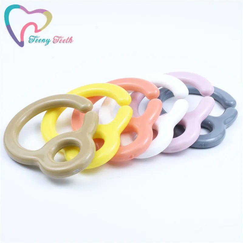 10 PCS Long Tail Round Shaped Silicone Nipple Holder Pacifier Clips Baby Teething Toys BPA Free DIY Pacifier Chain Accessories