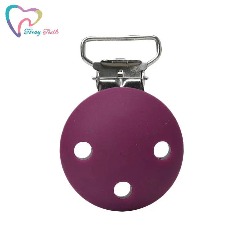 10 PCS Long Tail Round Shaped Silicone Nipple Holder Pacifier Clips Baby Teething Toys BPA Free DIY Pacifier Chain Accessories