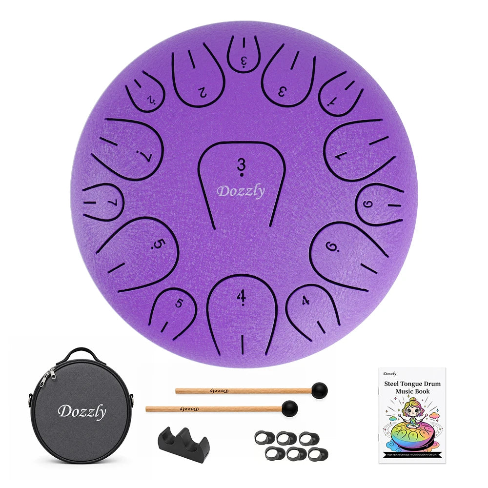 Rain Drum For Outside Garden Steel Tongue Drum 8 Inch 15 Notes Hand Pan Drum Percussion Musical Instruments for Yoga Camping