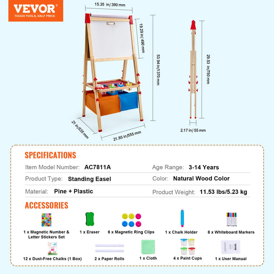 SucceBuy Children Magnetic Drawing Board WordPad Baby Color Graffiti Standing Art Easel Educational Drawing Toys  for Kids Girl