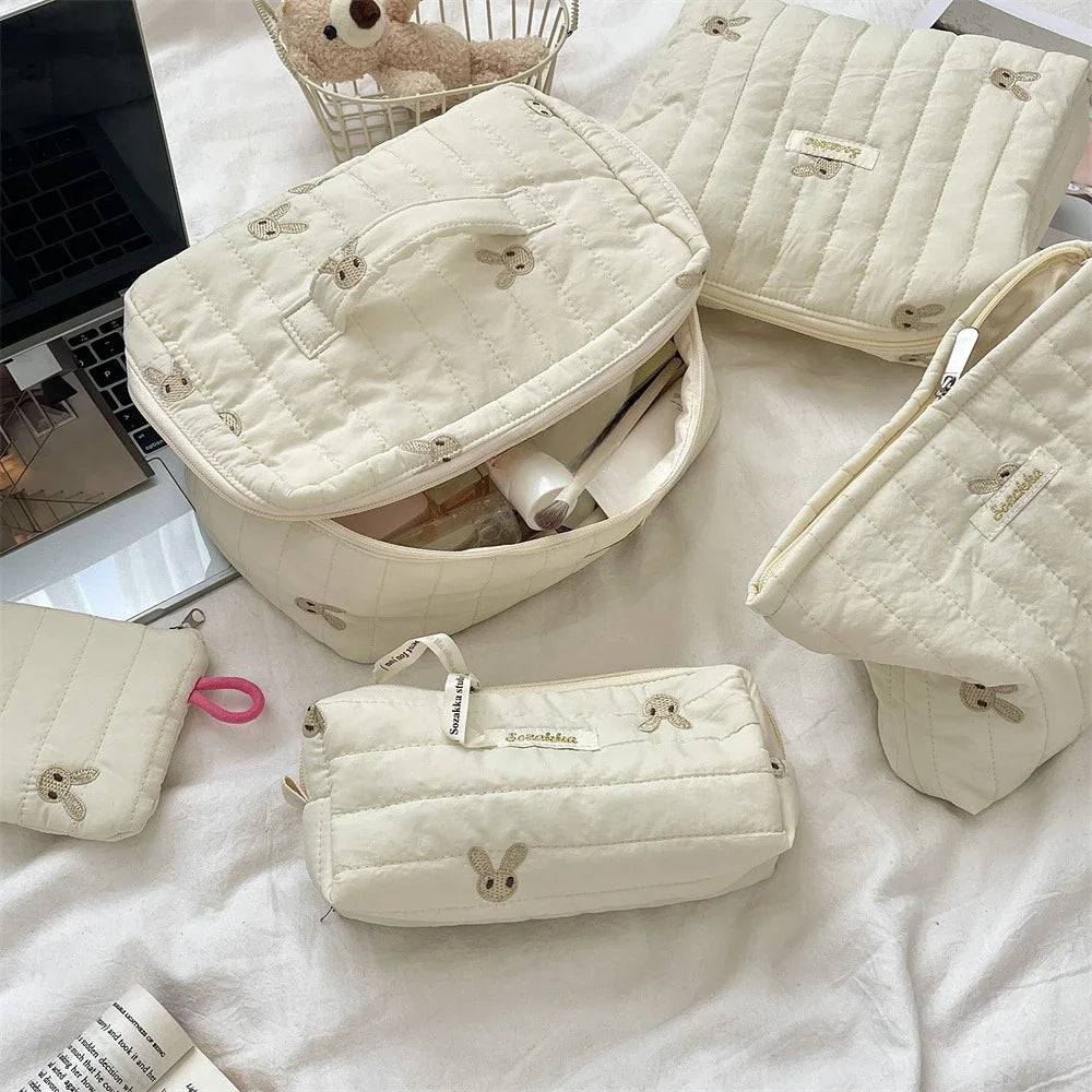 4PCS Cute Bunny Embroidered Multifunctional Mommy Storage Bags Handbag for Baby Items Diaper Bags Large Size
