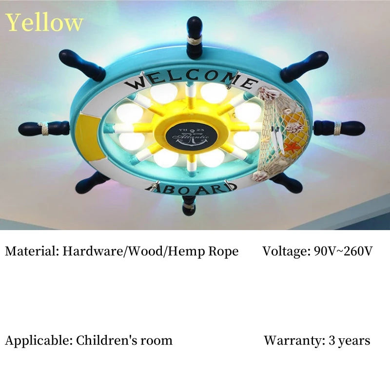 2026 Ceiling Light Lamps Children Room Kids Bedroom Nursery Creative Boat Rudder LED Chandeliers Lights Lighting Home Decoration