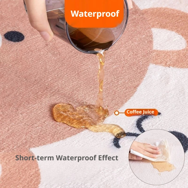 2.5CM Thick Cartoon Round Kids Rug Non-Slip Play Mat Soft Foam Carpet for Children's Bedroom Nursery Playroom Floor Decor
