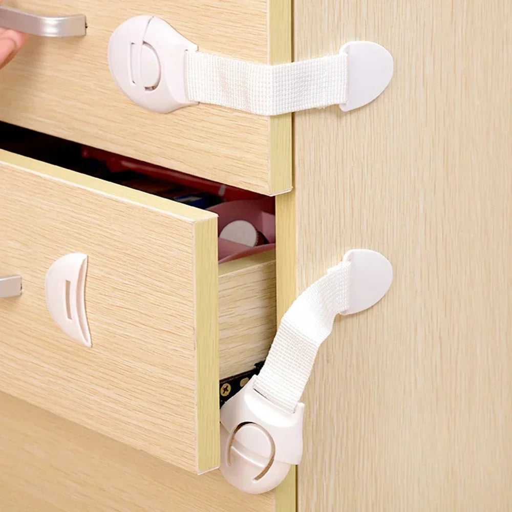 1/5/10Pcs Baby Safety Latch Drawer Webbing Safety Lock Multifunctional Protection Cloth Belt Lock Drawer Lock Cabinet Door Locks