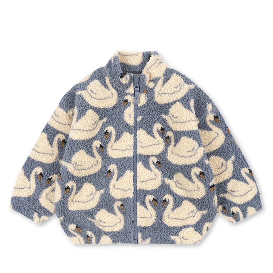 2026 KS Winter Baby Boys Lambswool Cherry Jackets Autumn Kids Clothes Girls Cartoon Outerwear Warm Jackets Children's Coats 1-9Y