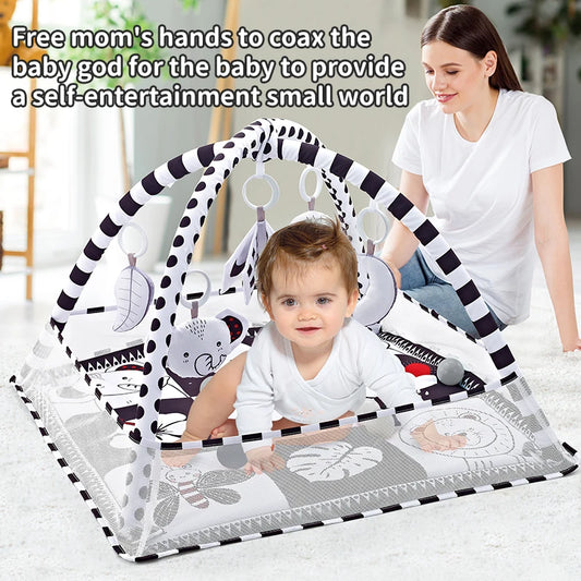 Baby Play Gym Play Mat Children Play Mat Rack Newborn Baby Activity Gym Mat 0-36 Months Tummy Time Crawling Game Blanket Toys