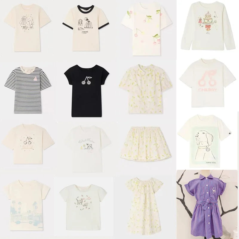 Kids Clothes BP New Summer Baby Girl Outfit Set Boys T Shirts Toddler Girls Dress Printed Skirts Children Casual Blouse Tops