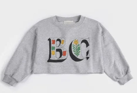 Kids Clothes Girls 2026 New Spring BC Boys Sweatshirts Cute Print Pullover Long Sleeve T Shirts Cartoon Tops Children Outwear