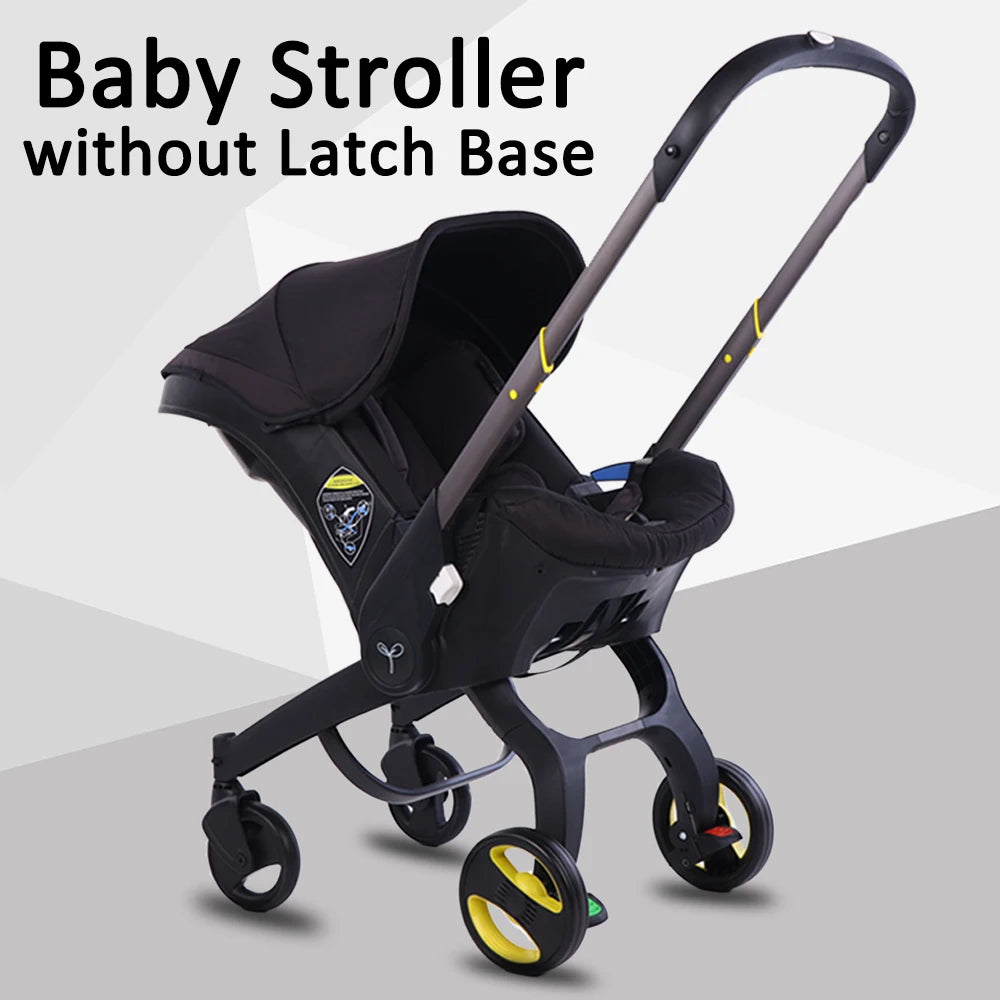 3‑in‑1 Lightweight Foldable Baby Stroller Travel System, Reversible Push Seat Convertible to Bassinet & Carrycot Pram, Portable Newborn Pushchair with Sun Canopy Multi‑Function Baby Carriage