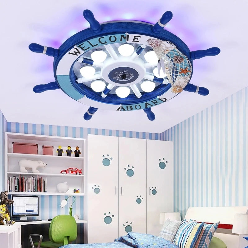 2026 Ceiling Light Lamps Children Room Kids Bedroom Nursery Creative Boat Rudder LED Chandeliers Lights Lighting Home Decoration