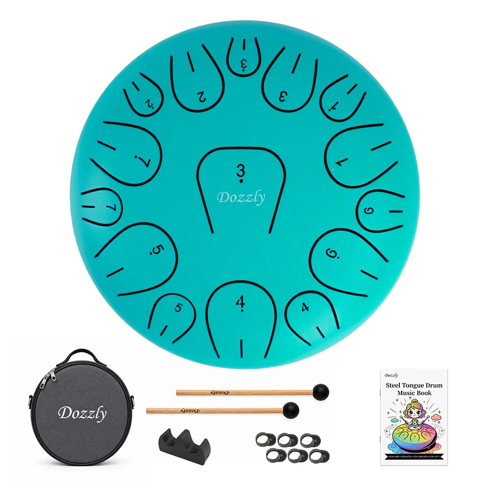 Rain Drum For Outside Garden Steel Tongue Drum 8 Inch 15 Notes Hand Pan Drum Percussion Musical Instruments for Yoga Camping