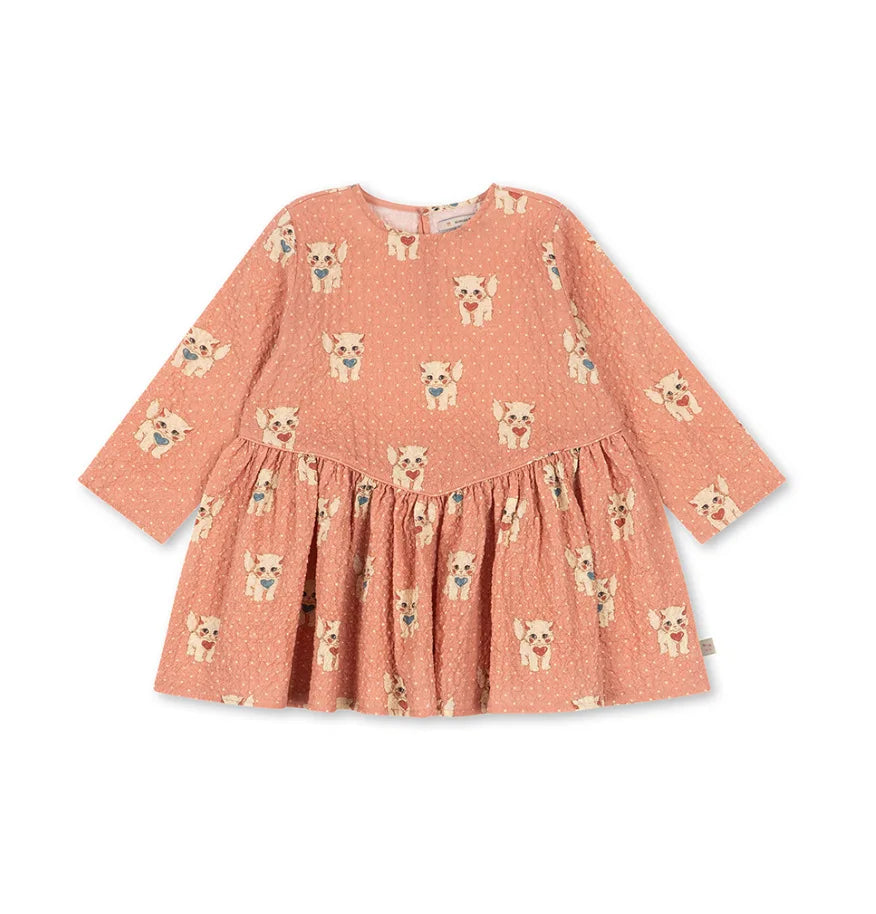 2026 KS Spring Baby Girls Princess Dresses Long Sleeve T Shirts Pants 2 Pcs Suits Kids Clothes Girls Cotton Cat Print Dress 1-9Y