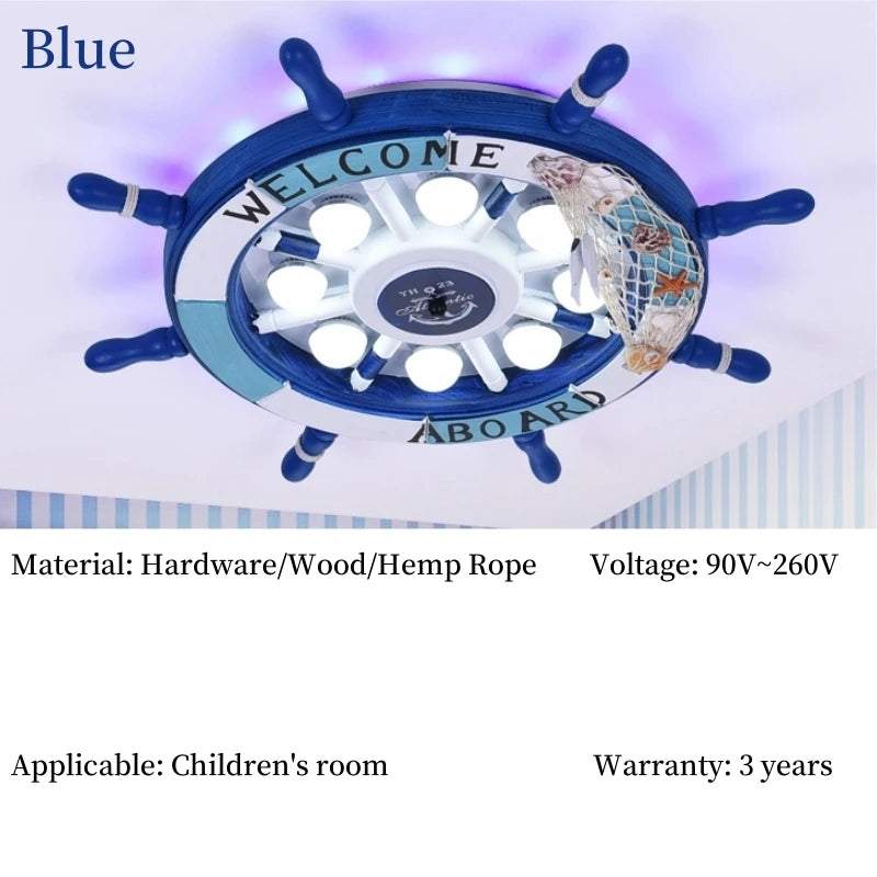 2026 Ceiling Light Lamps Children Room Kids Bedroom Nursery Creative Boat Rudder LED Chandeliers Lights Lighting Home Decoration