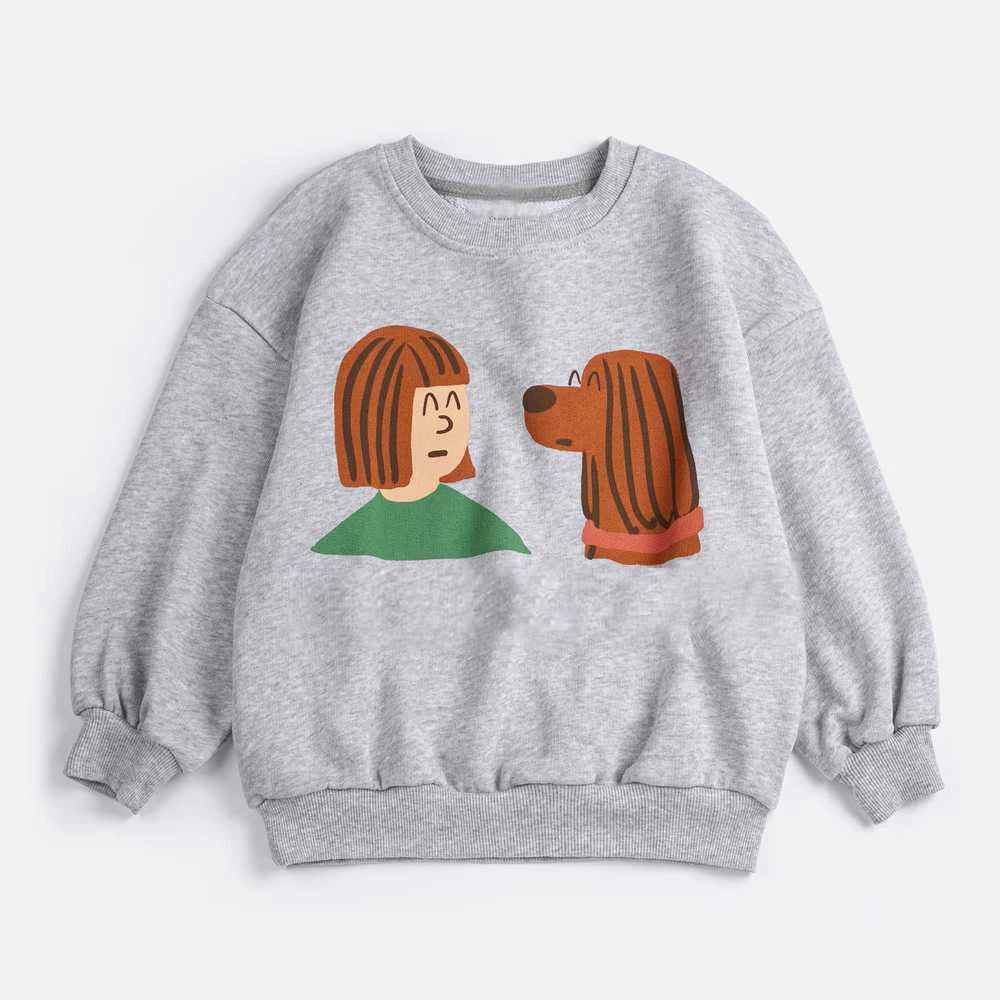 Kids Clothes Girls 2026 New Spring BC Boys Sweatshirts Cute Print Pullover Long Sleeve T Shirts Cartoon Tops Children Outwear