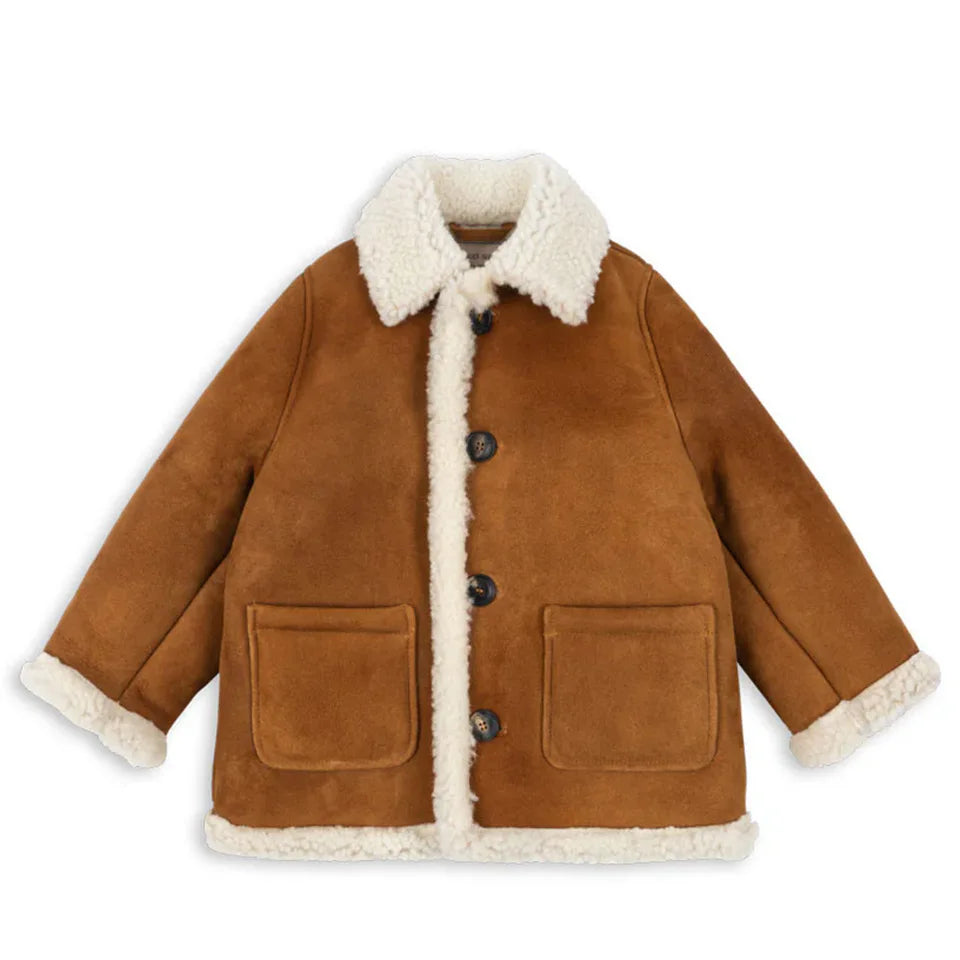2026 KS Winter Baby Boys Lambswool Cherry Jackets Autumn Kids Clothes Girls Cartoon Outerwear Warm Jackets Children's Coats 1-9Y