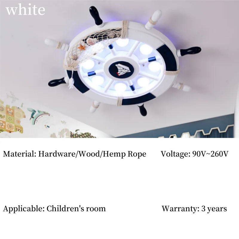 2026 Ceiling Light Lamps Children Room Kids Bedroom Nursery Creative Boat Rudder LED Chandeliers Lights Lighting Home Decoration