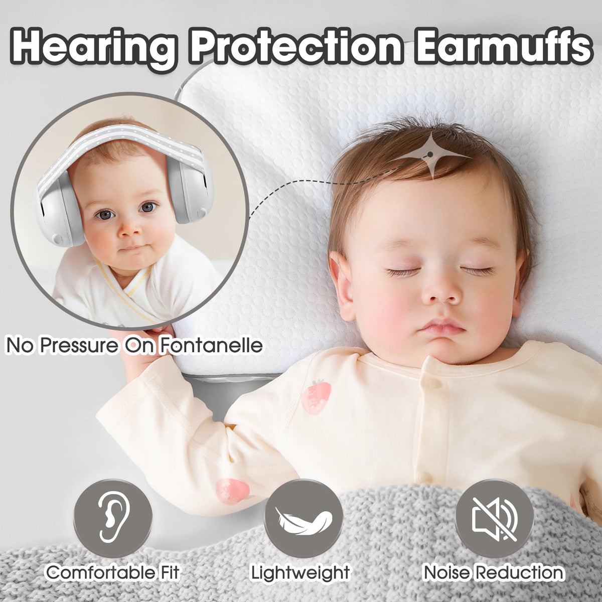 Baby Noise Cancelling Headphones Ear Protection Earmuffs for Infants with Elastic Headband Airplane Travel Baby Accessories New