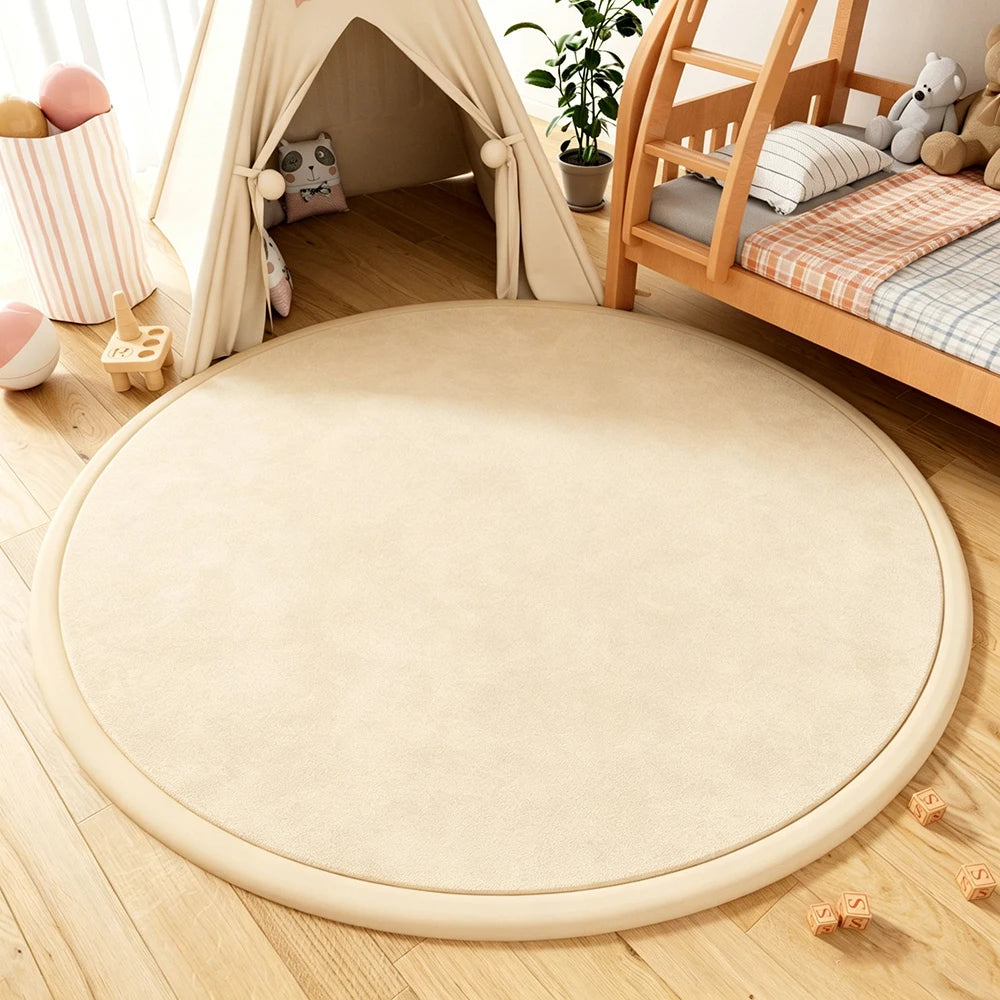 2.5CM Thick Cartoon Round Kids Rug Non-Slip Play Mat Soft Foam Carpet for Children's Bedroom Nursery Playroom Floor Decor