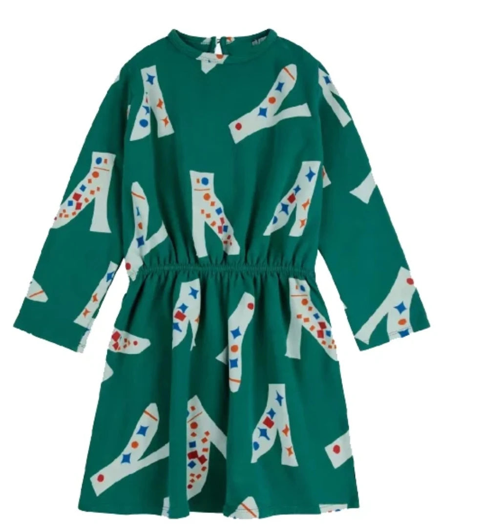 Girl Dress New Winter BC Fashion Kids Clothes Long Sleeve Baby Dresses Cartoon Printed Skirts Baby Outfit Set Children Clothing