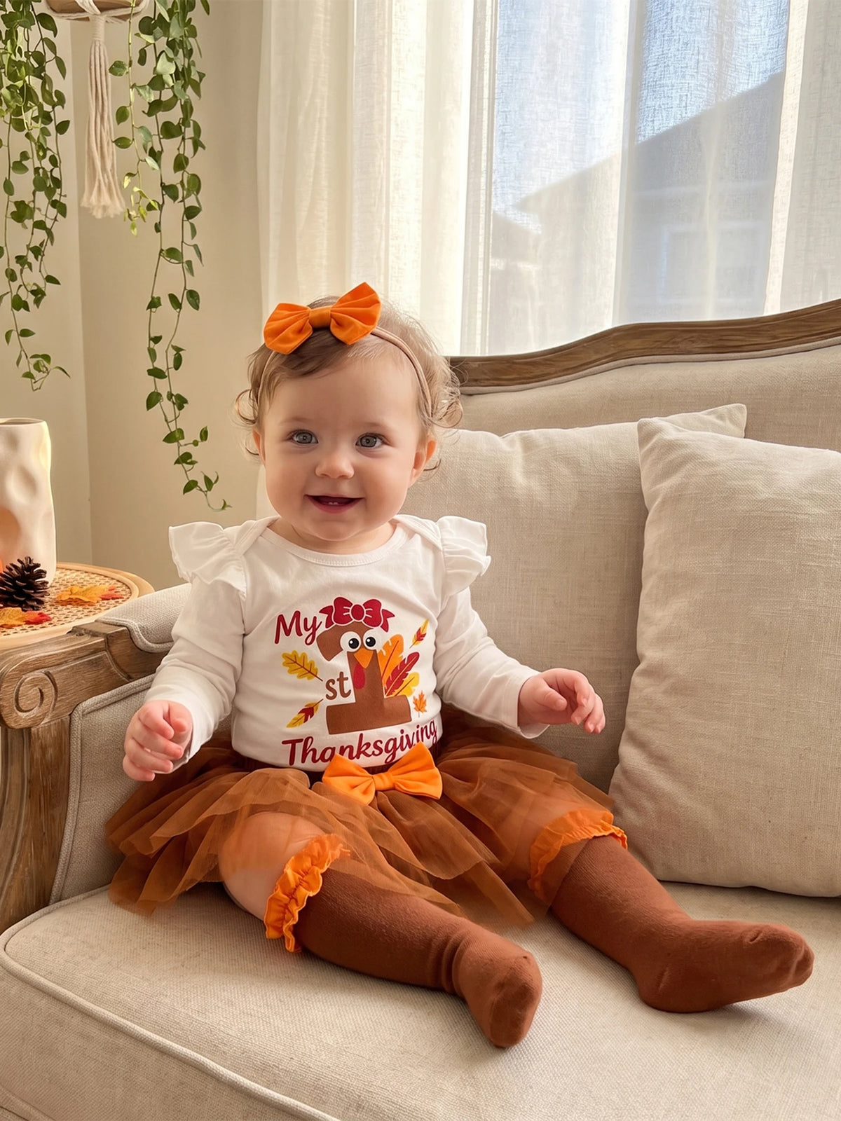 Skirt Headband Stockings Baby Clothes Thanksgiving Clothes Letters Clothes Letters Headband Baby Girl Thanksgiving