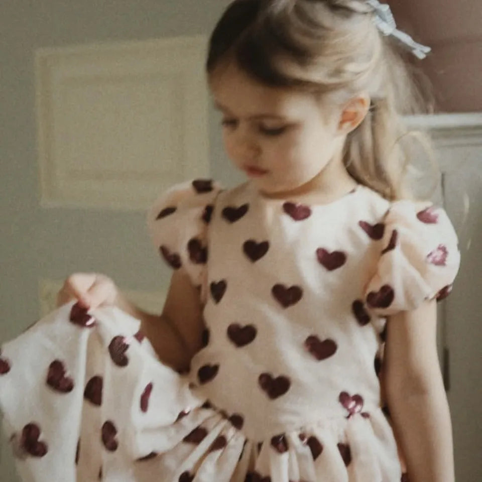 2026 Spring KS Baby Girls Princess Dresses Kids Clothes Girls Bowknot Mesh Sequins Dresses New Children's Skirts Party Vestidos