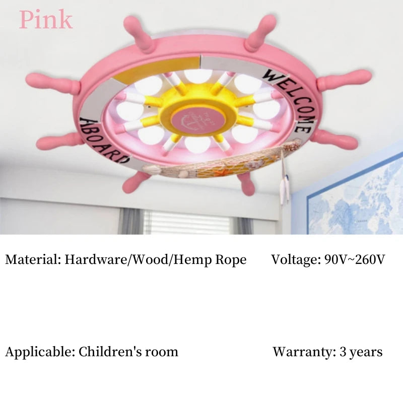 2026 Ceiling Light Lamps Children Room Kids Bedroom Nursery Creative Boat Rudder LED Chandeliers Lights Lighting Home Decoration