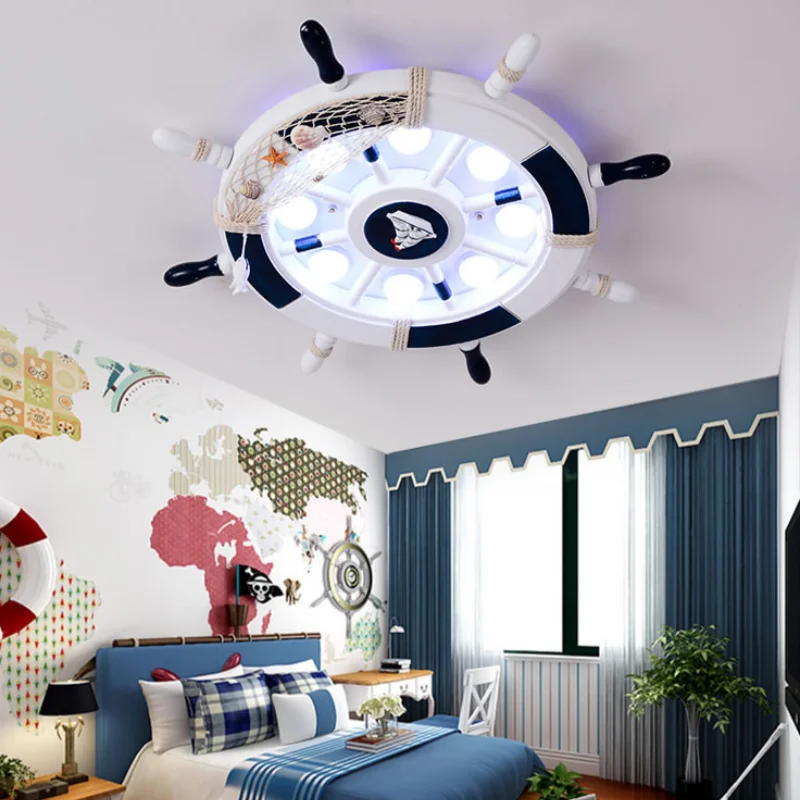 2026 Ceiling Light Lamps Children Room Kids Bedroom Nursery Creative Boat Rudder LED Chandeliers Lights Lighting Home Decoration