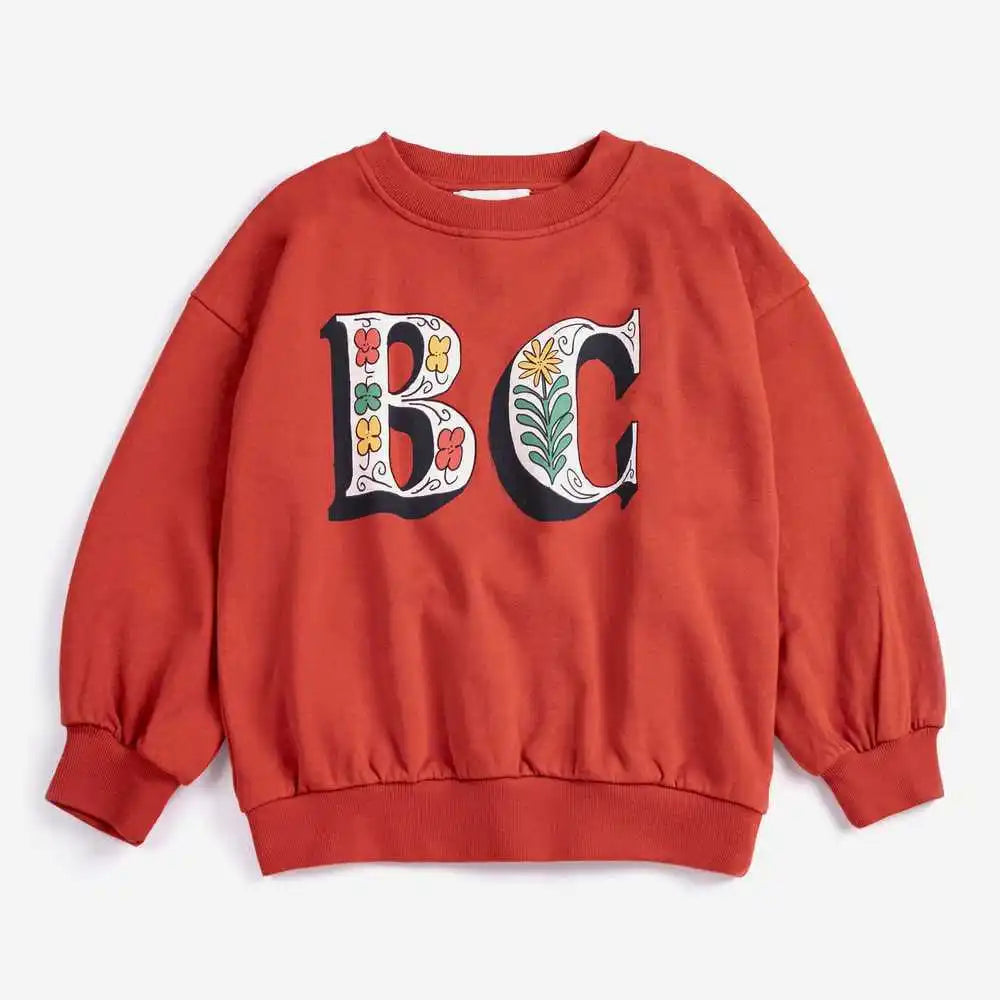Kids Clothes Girls 2026 New Spring BC Boys Sweatshirts Cute Print Pullover Long Sleeve T Shirts Cartoon Tops Children Outwear