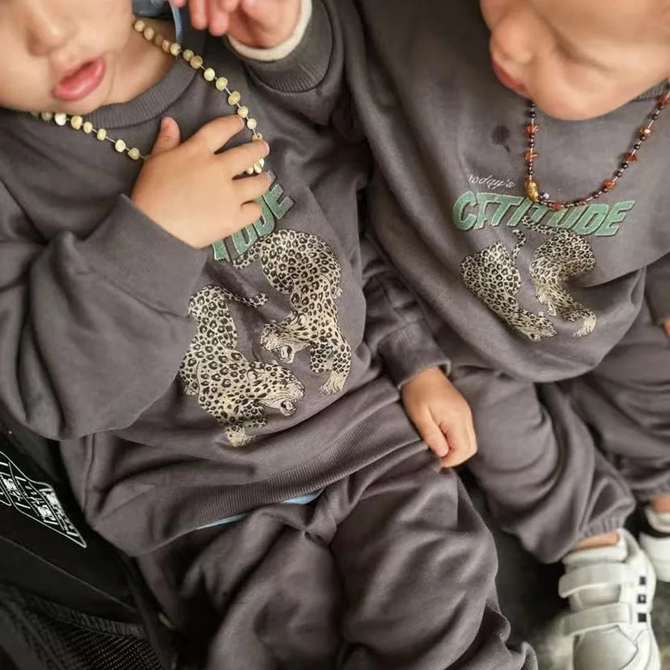 Kids Clothes KS 2026 New Autumn Boys T Shirts + Pants Cartoon Girl Sweatshirt Green Tees Causal Pullover Hoodies Children Suit