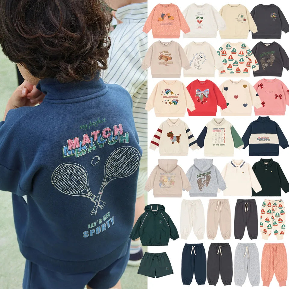 Kids Clothes KS 2026 New Autumn Boys T Shirts + Pants Cartoon Girl Sweatshirt Green Tees Causal Pullover Hoodies Children Suit