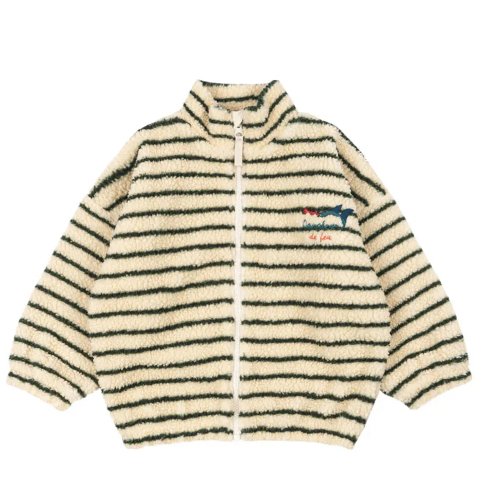 2026 KS Winter Baby Boys Lambswool Cherry Jackets Autumn Kids Clothes Girls Cartoon Outerwear Warm Jackets Children's Coats 1-9Y