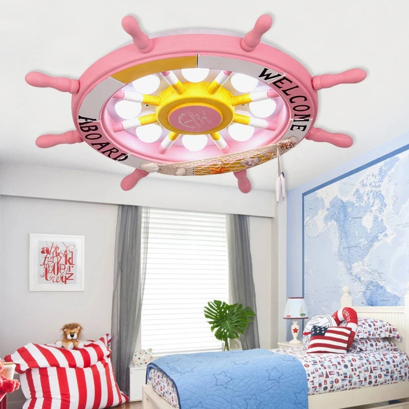 2026 Ceiling Light Lamps Children Room Kids Bedroom Nursery Creative Boat Rudder LED Chandeliers Lights Lighting Home Decoration
