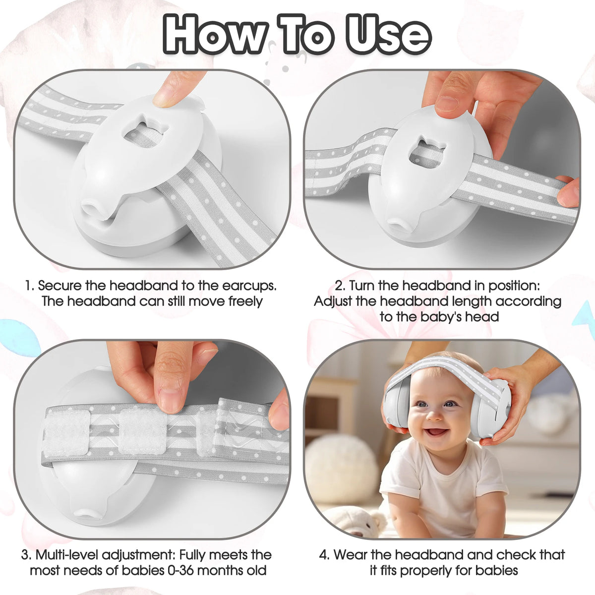 Baby Noise Cancelling Headphones Ear Protection Earmuffs for Infants with Elastic Headband Airplane Travel Baby Accessories New