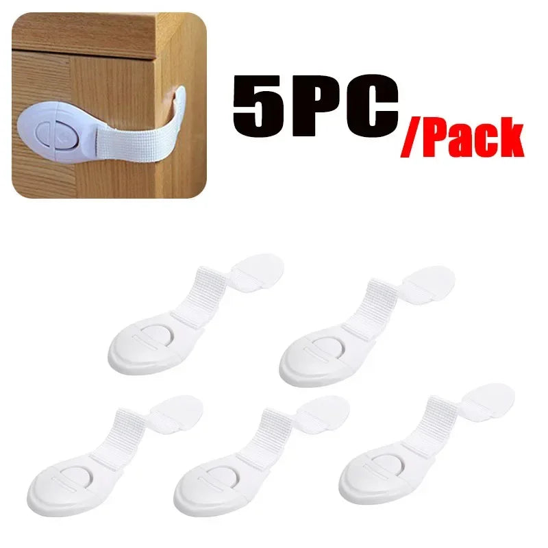 1/5/10Pcs Baby Safety Latch Drawer Webbing Safety Lock Multifunctional Protection Cloth Belt Lock Drawer Lock Cabinet Door Locks