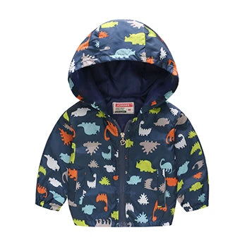 New Keep Warm Baby Coat Autumn Winter Boys Jacket  Hooded Zipper Fashion Fur Collar Boys Outerwear 2 3 4 5 6 Years Kids Clothes