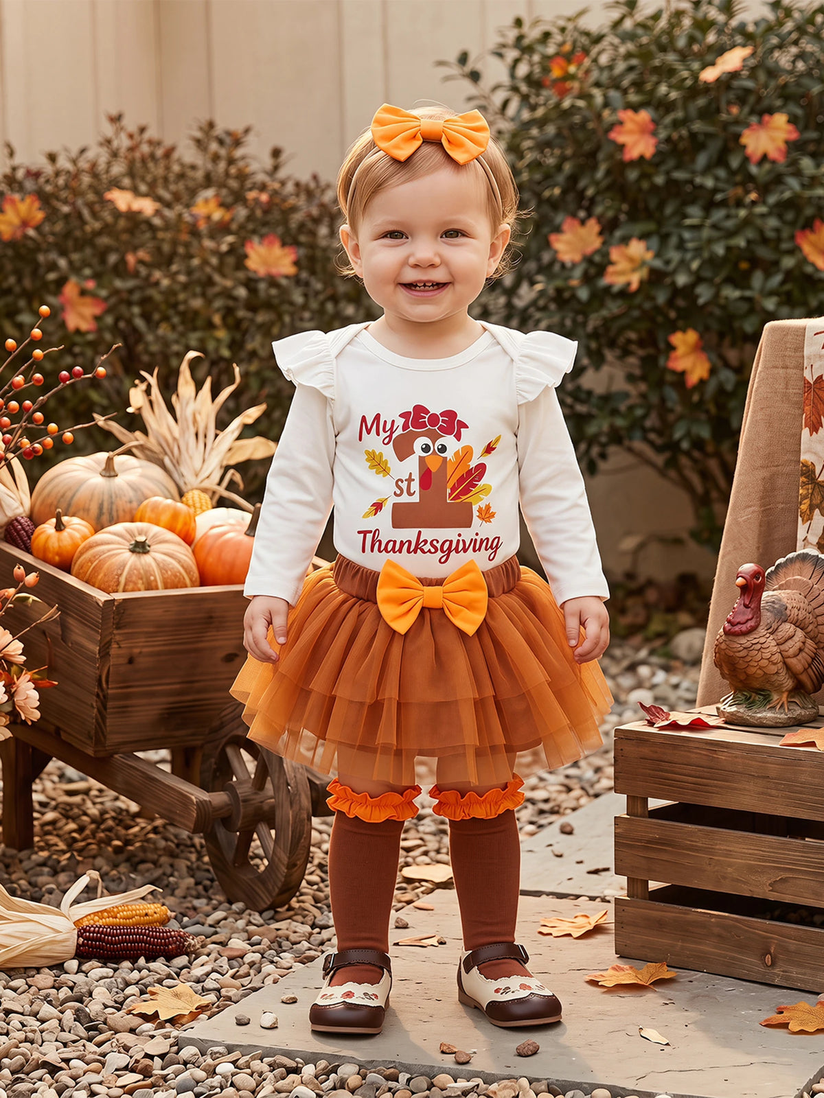Skirt Headband Stockings Baby Clothes Thanksgiving Clothes Letters Clothes Letters Headband Baby Girl Thanksgiving