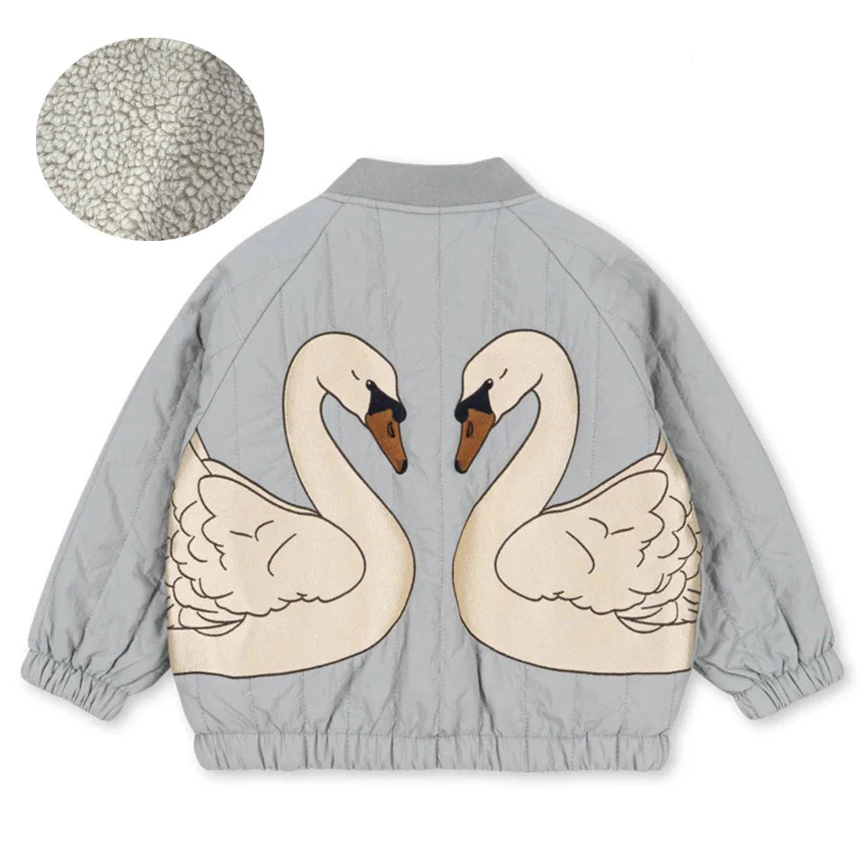 2026 KS Winter Baby Boys Lambswool Cherry Jackets Autumn Kids Clothes Girls Cartoon Outerwear Warm Jackets Children's Coats 1-9Y