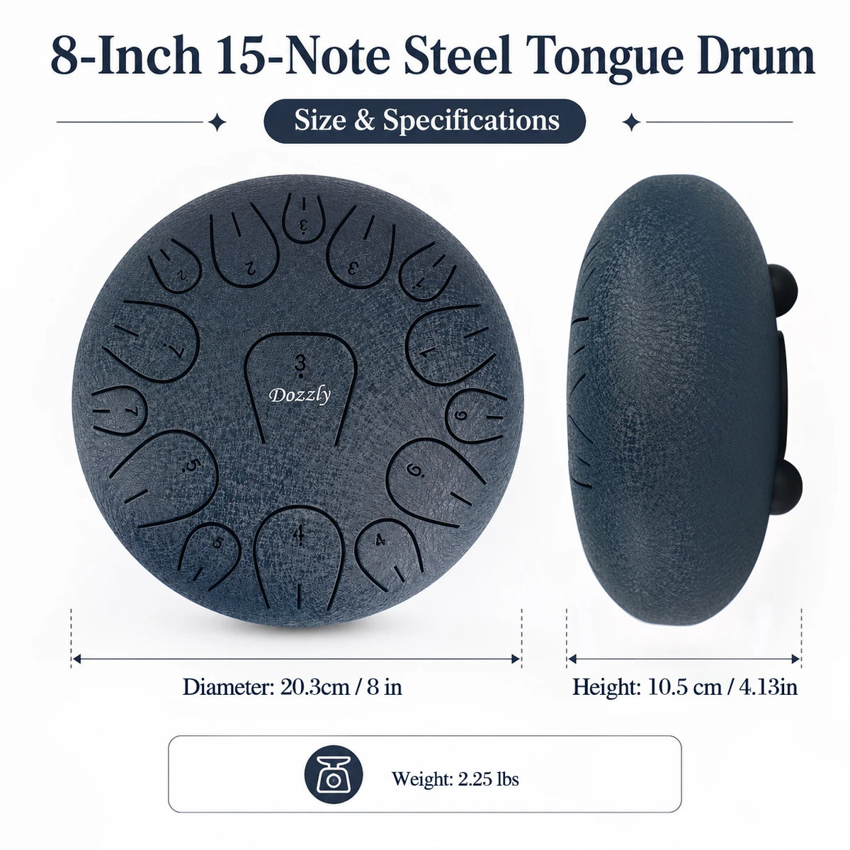 Rain Drum For Outside Garden Steel Tongue Drum 8 Inch 15 Notes Hand Pan Drum Percussion Musical Instruments for Yoga Camping