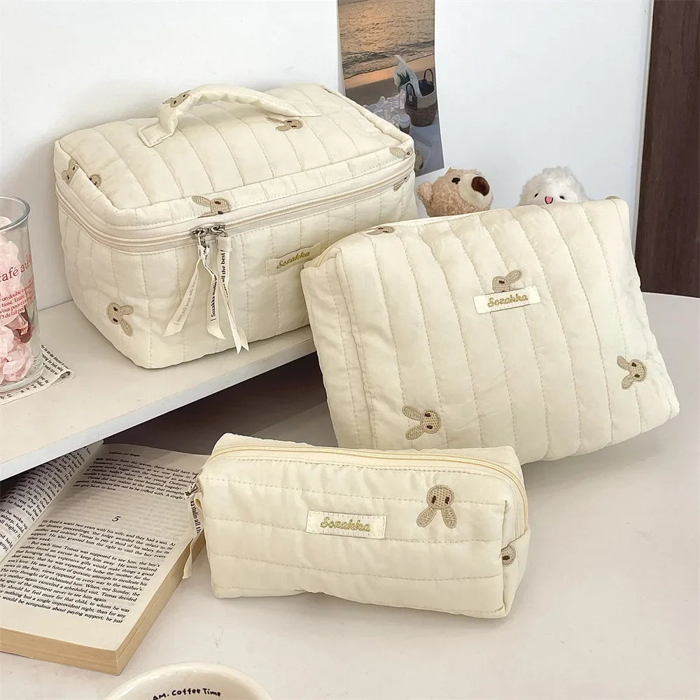4PCS Cute Bunny Embroidered Multifunctional Mommy Storage Bags Handbag for Baby Items Diaper Bags Large Size