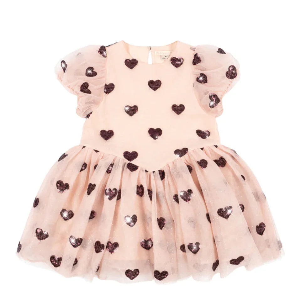 2026 Spring KS Baby Girls Princess Dresses Kids Clothes Girls Bowknot Mesh Sequins Dresses New Children's Skirts Party Vestidos