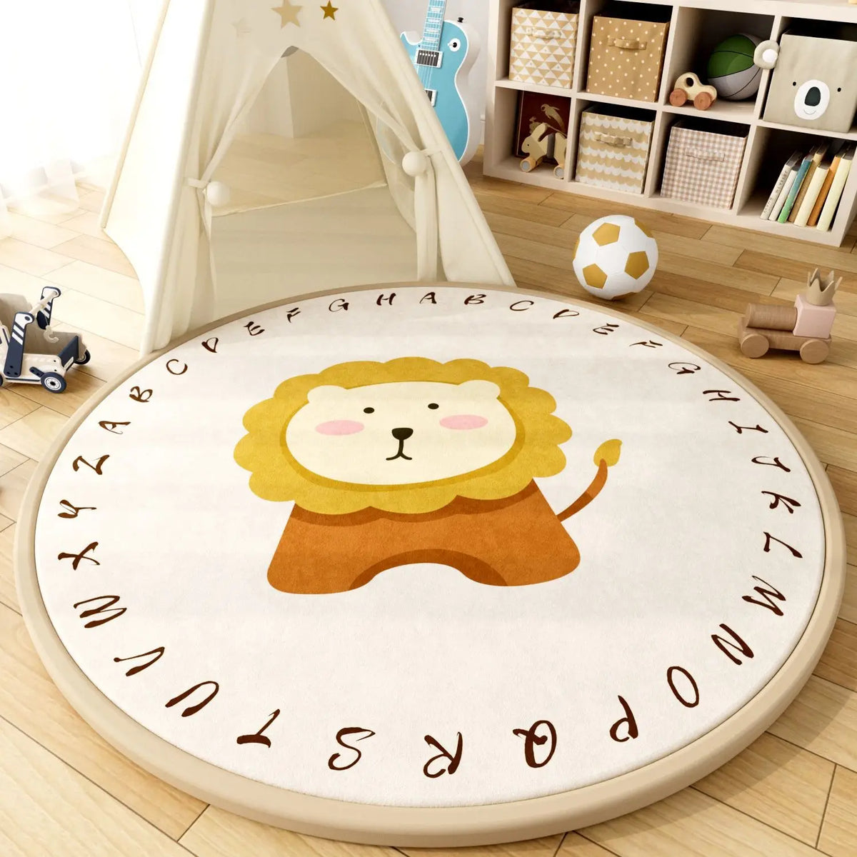 2.5CM Thick Cartoon Round Kids Rug Non-Slip Play Mat Soft Foam Carpet for Children's Bedroom Nursery Playroom Floor Decor