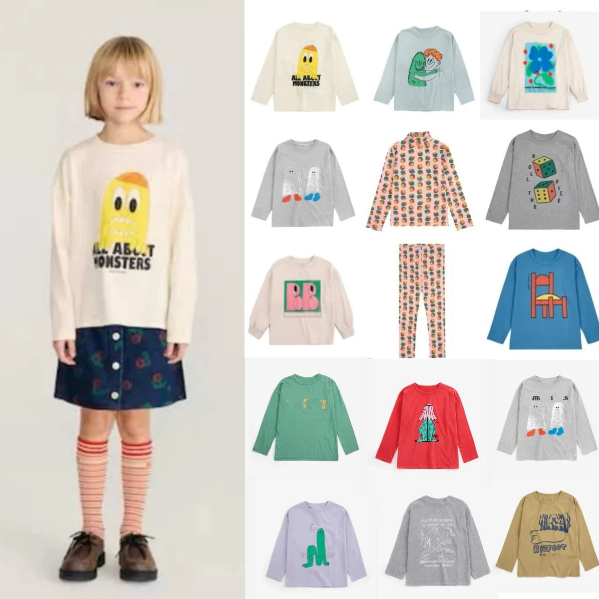 Kids Clothes New Autumn 2026 BC Brand Cute Printed Boys Girls T-shirts + Pants Children Outwear Kids Sweatshirt Cotton Tops